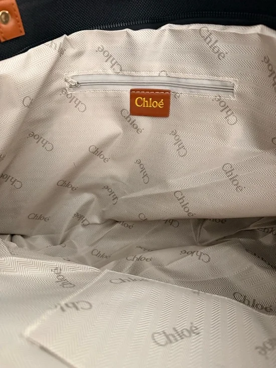 New large Black Canvas Tote with Contrast Straps - Picture 5 of 6